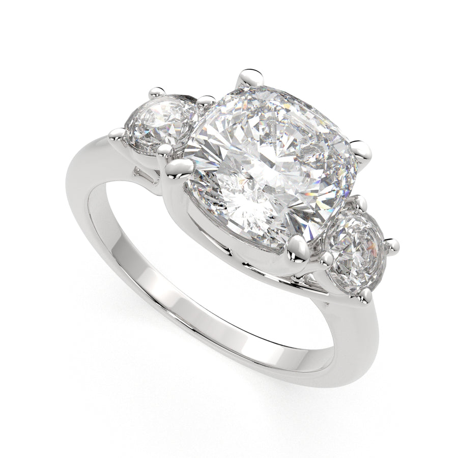 Hana 1.2 Carat Cushion Cut 3 Stone Engagement Ring
