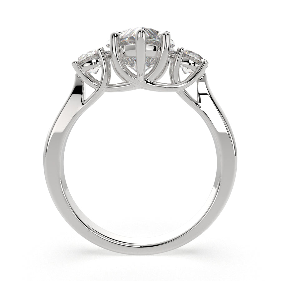 Hana 3.2 Carat Heart Cut 3 Stone Engagement Ring