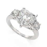 3.2 Carat VS1 D Lab Grown Diamond Trilogy Heart Ring