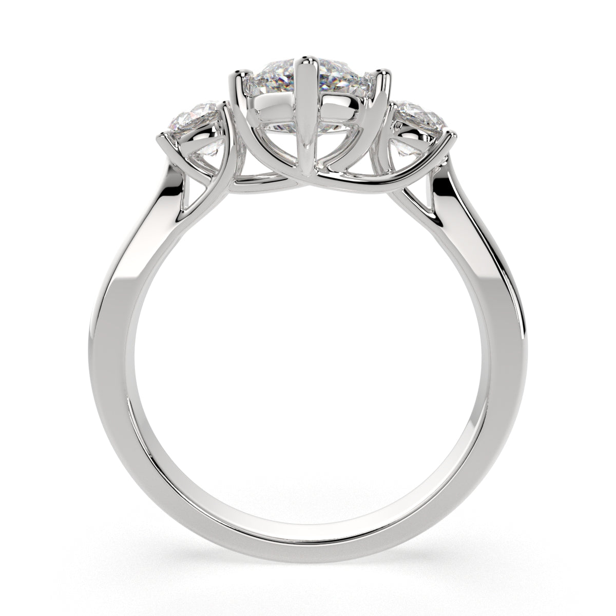 3.2 Carat VS1 D Lab Grown Diamond Trilogy Marquise Ring