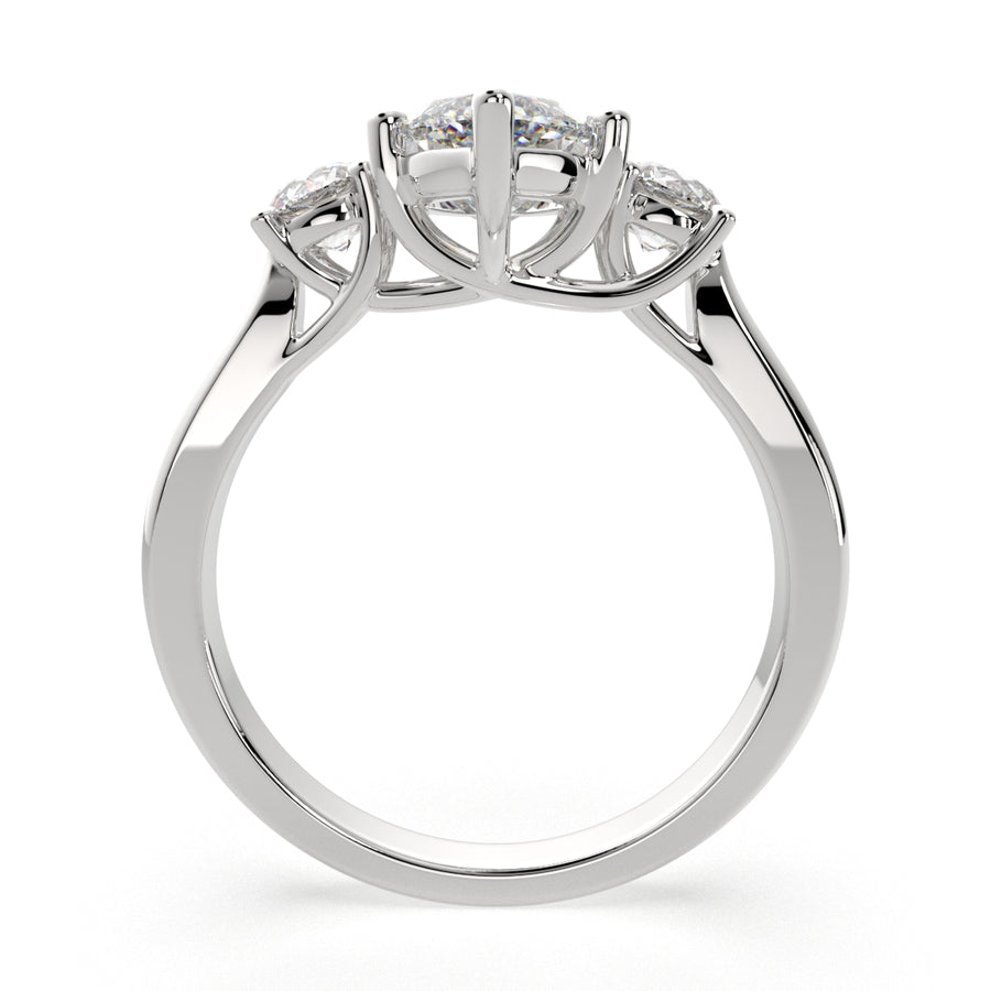 Hana 3.2 Carat Marquise Cut 3 Stone Engagement Ring