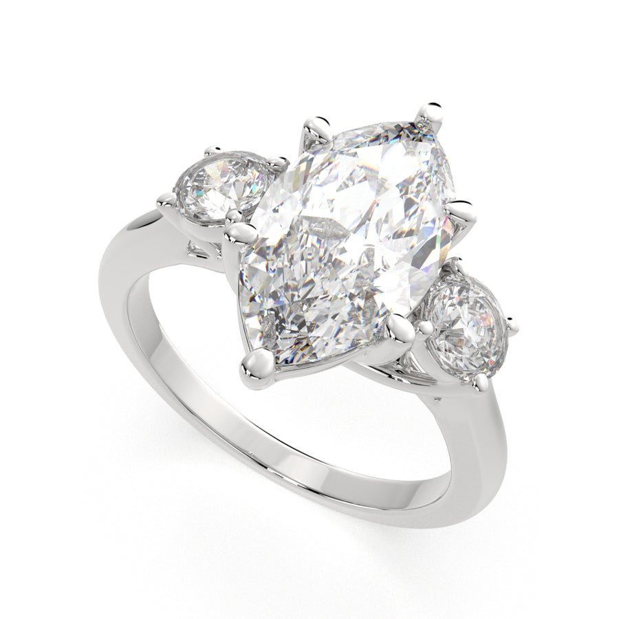 Hana 2.2 Carat Marquise Cut 3 Stone Engagement Ring