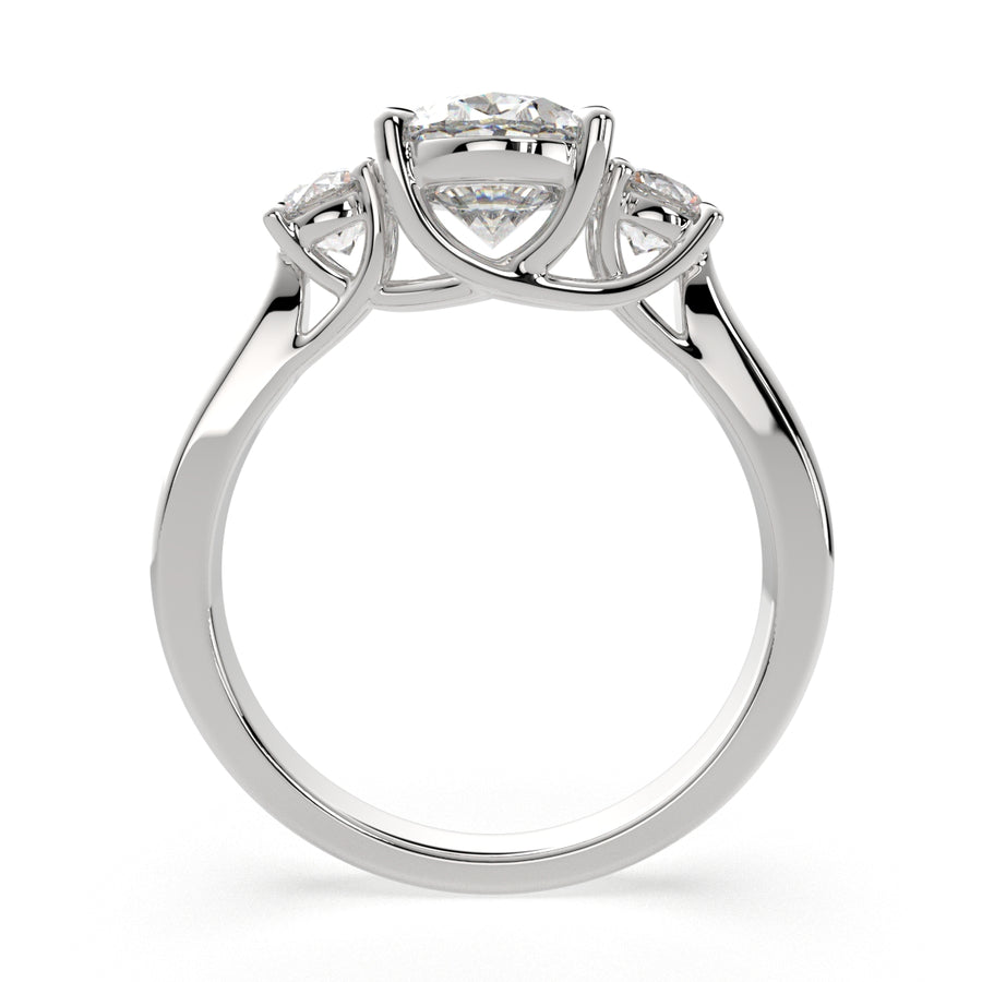 Hana 3.2 Carat Oval Cut 3 Stone Engagement Ring