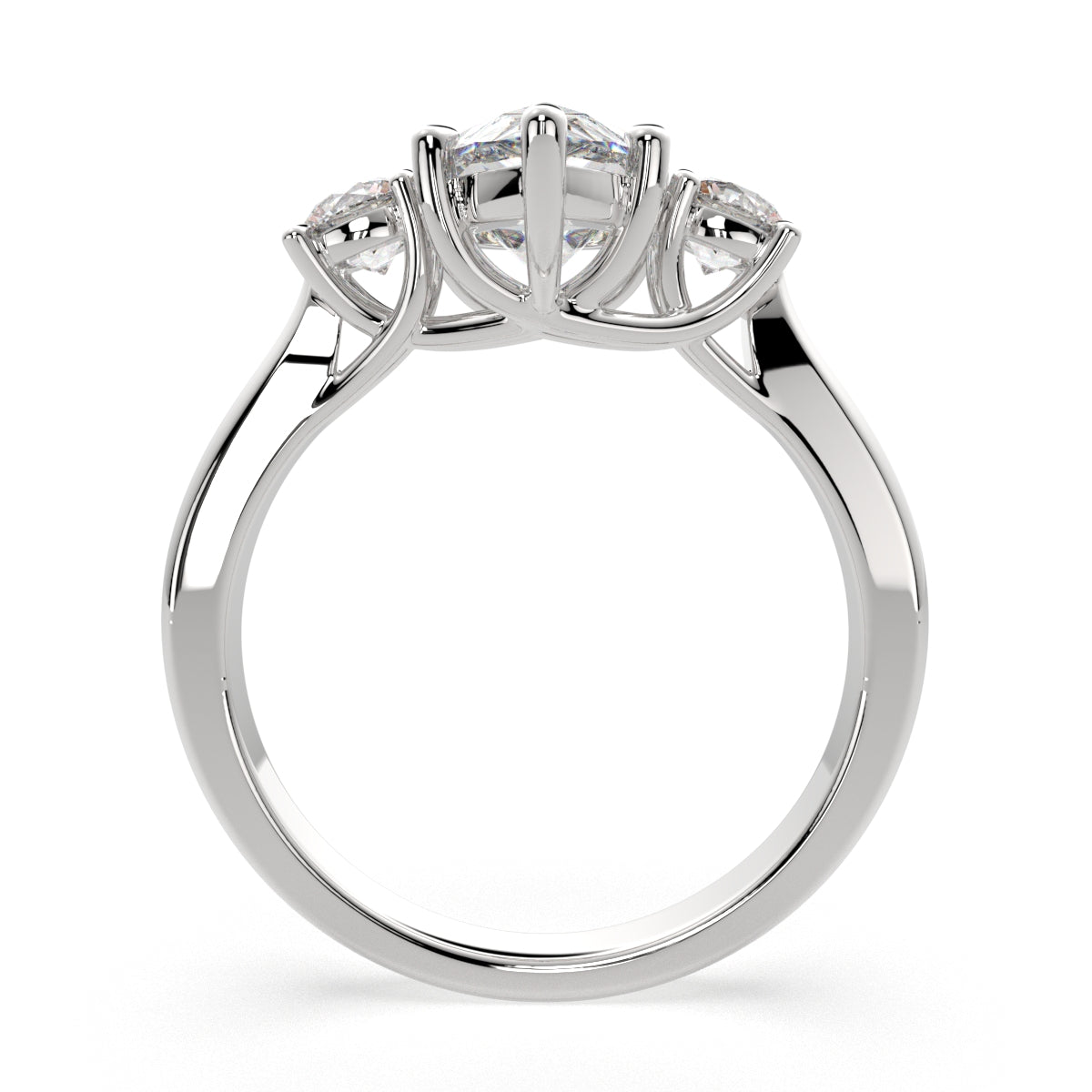 4.2 Carat VS1 D Lab Grown Diamond Trilogy Pear Ring