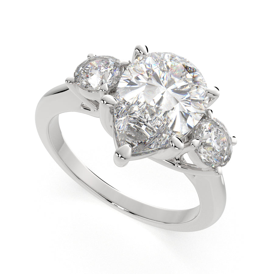 Hana 1.2 Carat Pear Cut 3 Stone Engagement Ring