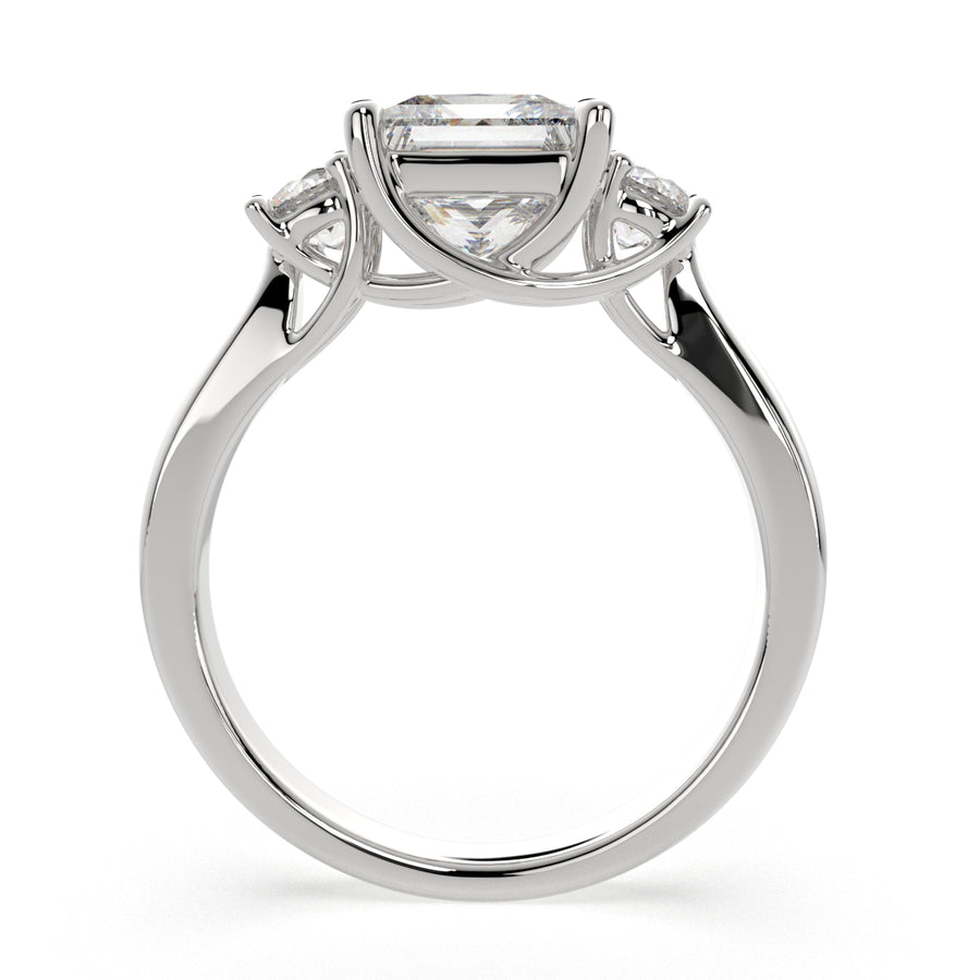 Hana 2.2 Carat Princess Cut 3 Stone Engagement Ring