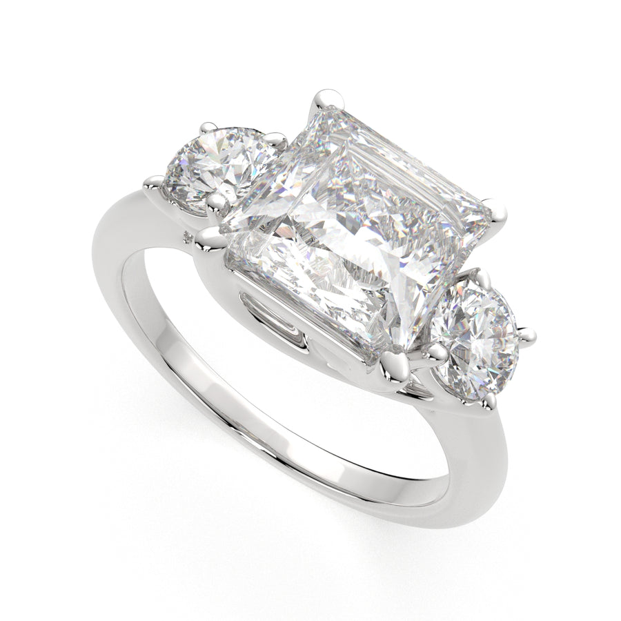 Hana 1.2 Carat Princess Cut 3 Stone Engagement Ring