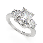 4.2 Carat VS1 D Lab Grown Diamond Trilogy Radiant Ring
