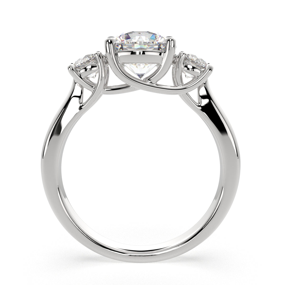 1.2 Carat VS1 D Lab Grown Diamond Trilogy Round Ring