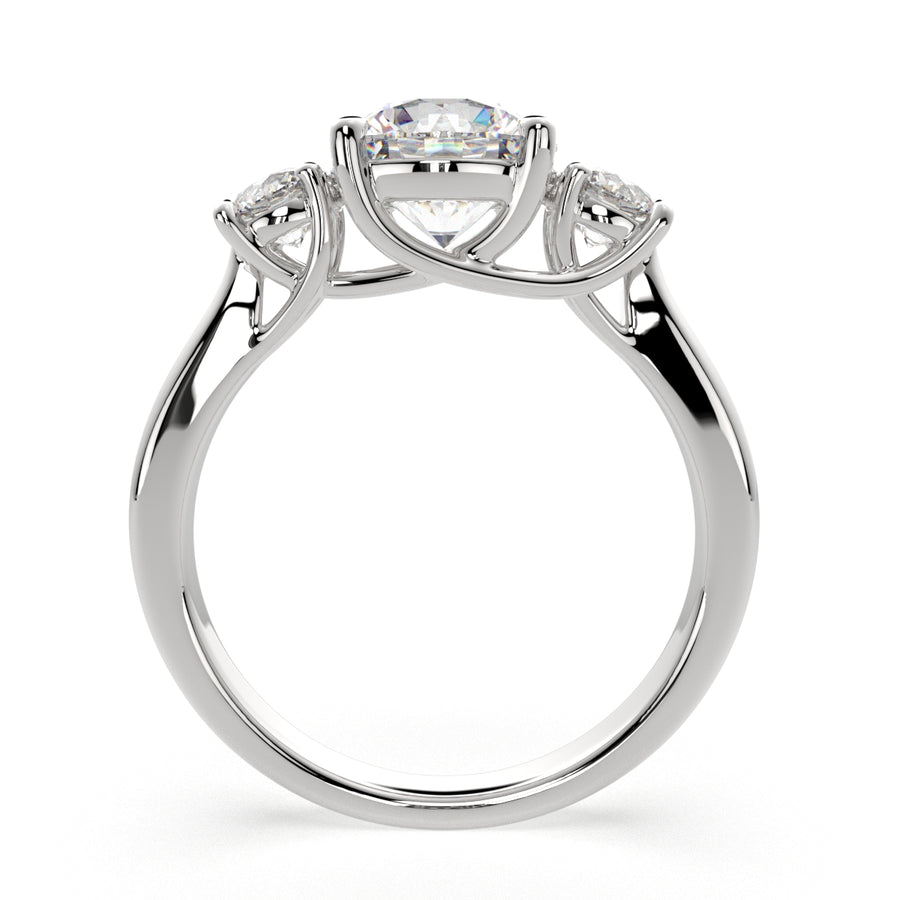Hana 4.2 Carat Round Cut 3 Stone Engagement Ring