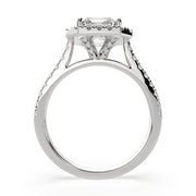 3.4 Carat VS1 D Lab Grown Diamond Halo Pave Emerald Ring