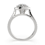 3.4 Carat VS1 D Lab Grown Diamond Halo Pave Heart Ring