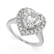 1.4 Carat VS1 D Lab Grown Diamond Halo Pave Heart Ring