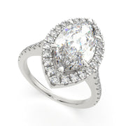 3.4 Carat VS1 D Lab Grown Diamond Halo Pave Marquise Ring