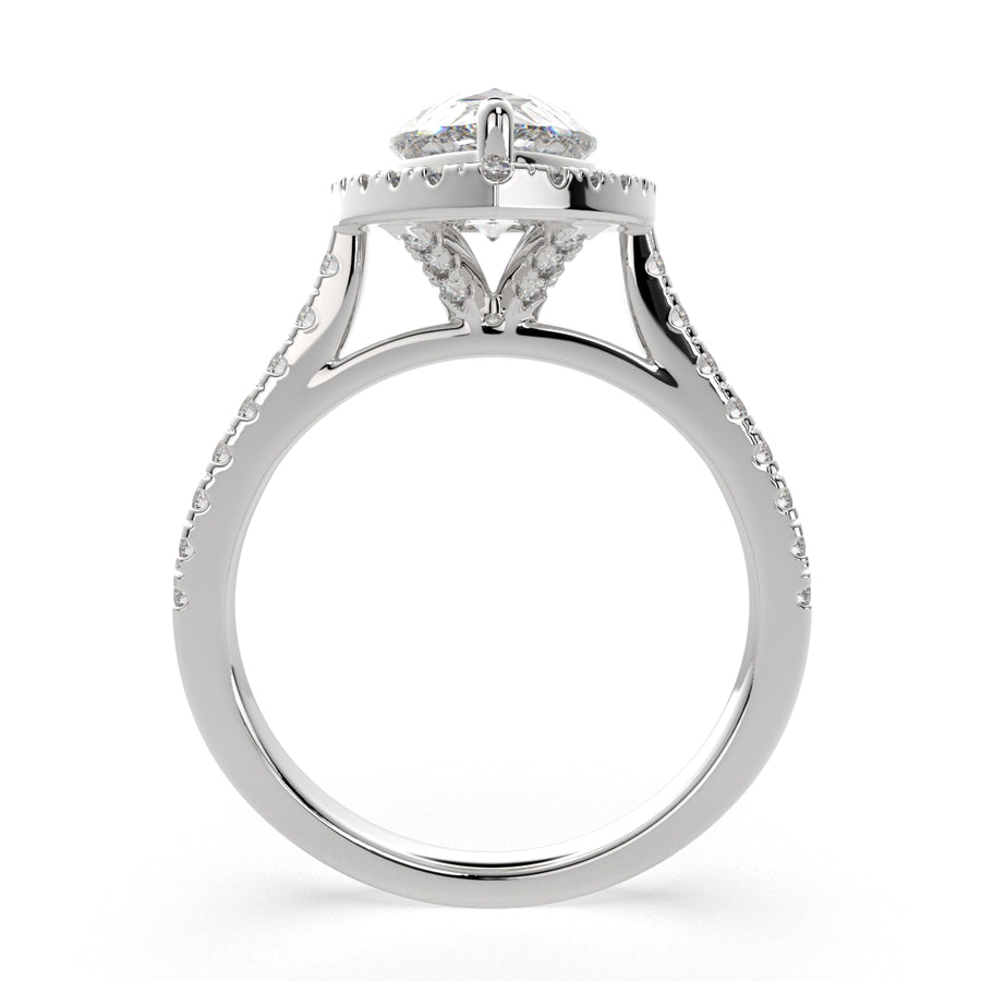 Isadora 1.4 Carat Pear Cut Halo Pave Engagement Ring