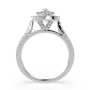 1.4 Carat VS1 D Lab Grown Diamond Halo Pave Pear Ring