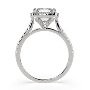 1.4 Carat VS1 D Lab Grown Diamond Halo Pave Princess Ring