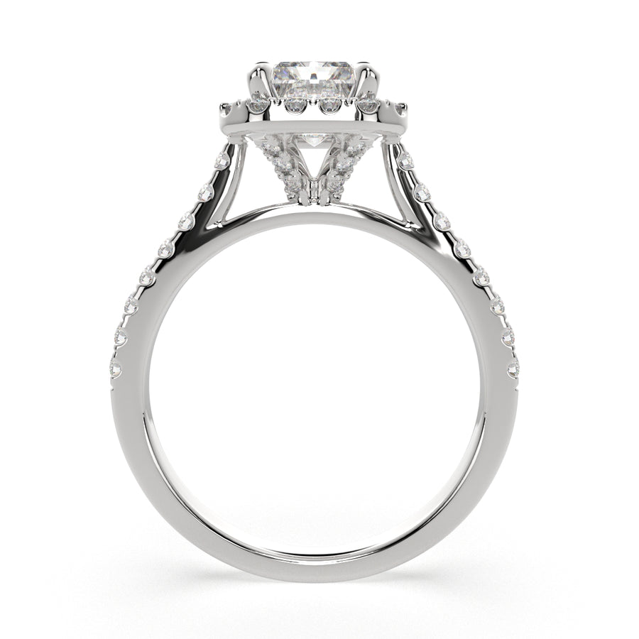 Isadora 4.4 Carat Radiant Cut Halo Pave Engagement Ring