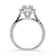 1.4 Carat VS1 D Lab Grown Diamond Halo Pave Radiant Ring