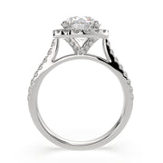 3.4 Carat VS1 D Lab Grown Diamond Halo Pave Round Ring