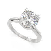 3 Carat VS1 D Lab Grown Diamond Solitaire Cushion Ring