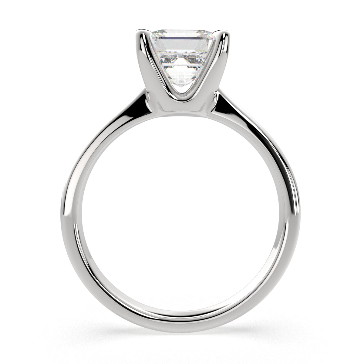 1 Carat VS1 D Lab Grown Diamond Solitaire Emerald Ring