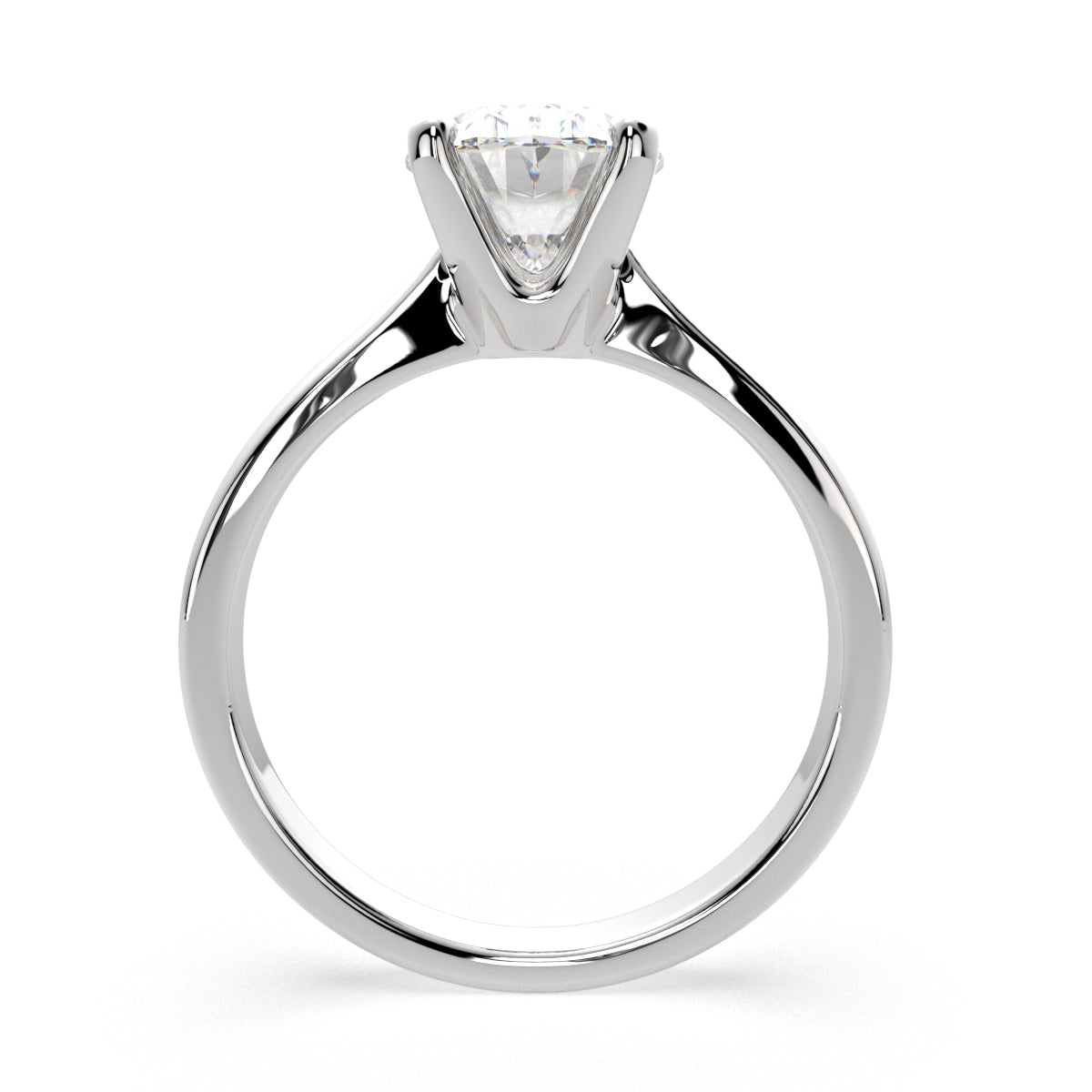 3 Carat VS1 D Lab Grown Diamond Solitaire Oval Ring