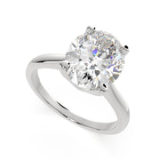 4 Carat VS1 D Lab Grown Diamond Solitaire Oval Ring