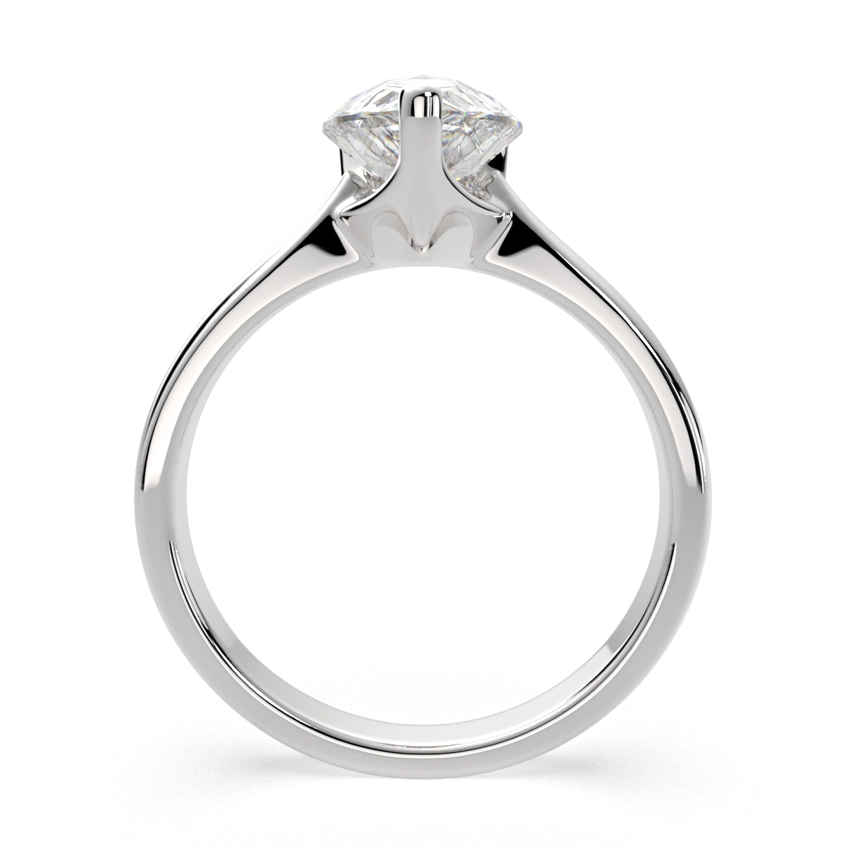 2 Carat VS1 D Lab Grown Diamond Solitaire Pear Ring