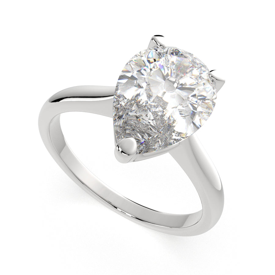Juliana 3 Carat Pear Cut Classic Solitaire Engagement Ring