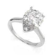 3 Carat VS1 D Lab Grown Diamond Solitaire Pear Ring