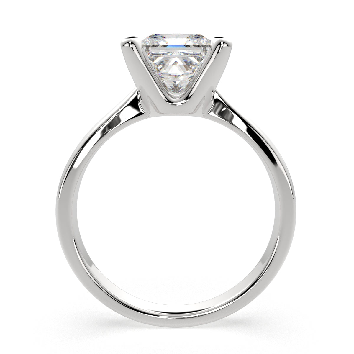 4 Carat VS1 D Lab Grown Diamond Solitaire Princess Ring