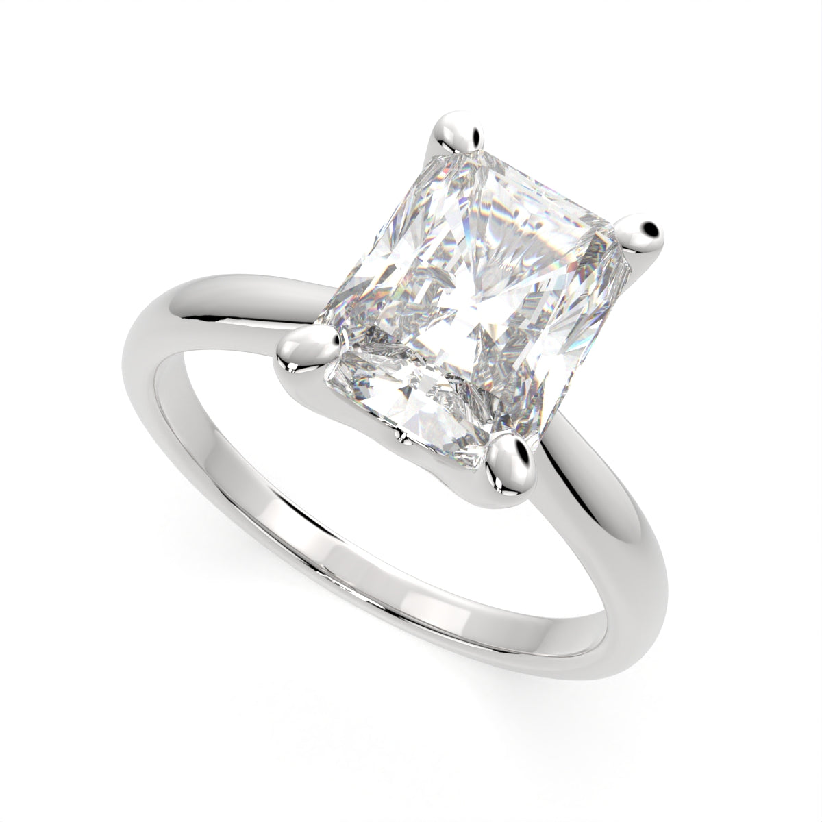 3 Carat VS1 D Lab Grown Diamond Solitaire Radiant Ring