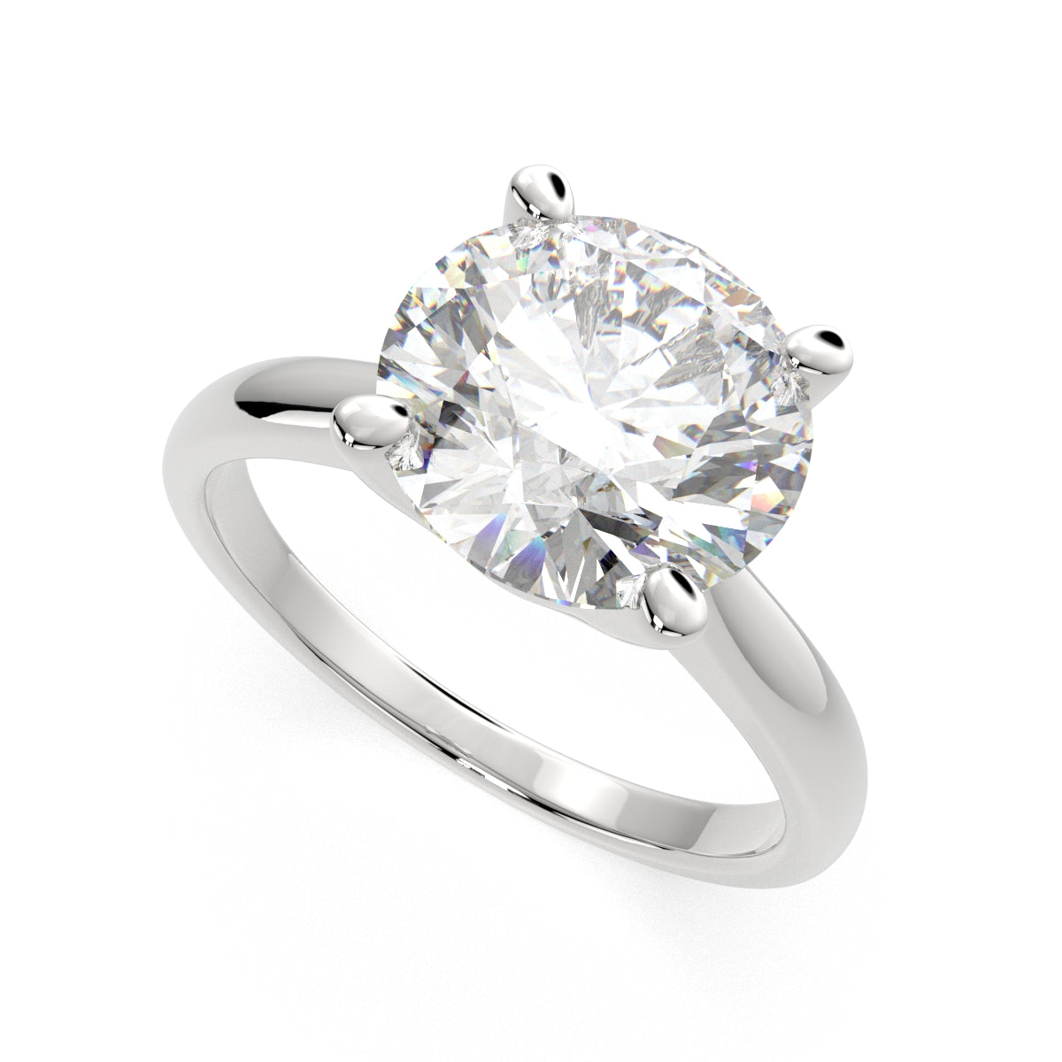 3 Carat VS1 D Lab Grown Diamond Solitaire Round Ring