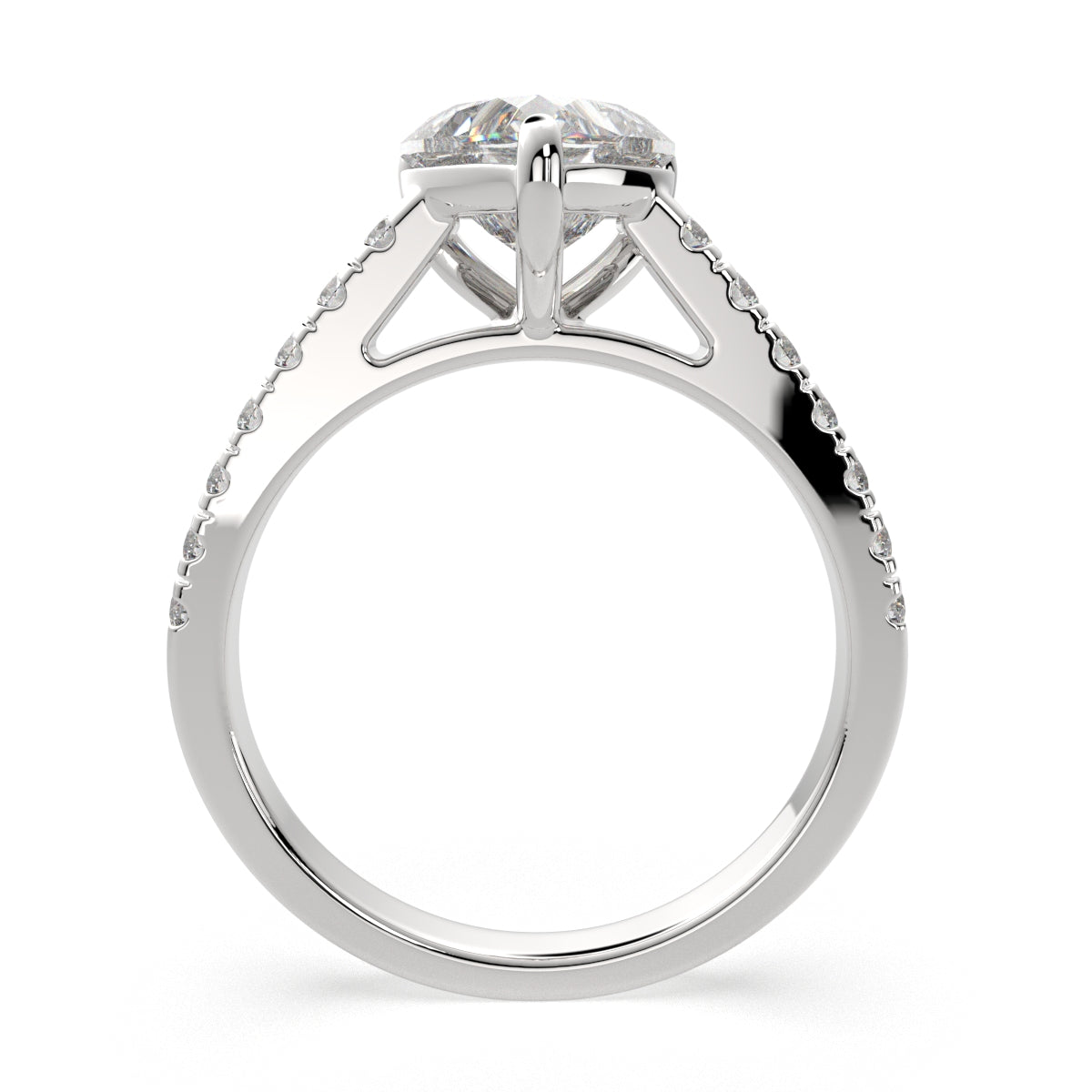 1.3 Carat VS1 D Lab Grown Diamond Pave Heart Ring