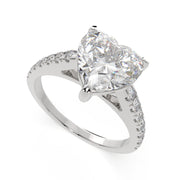 2.3 Carat VS1 D Lab Grown Diamond Pave Heart Ring