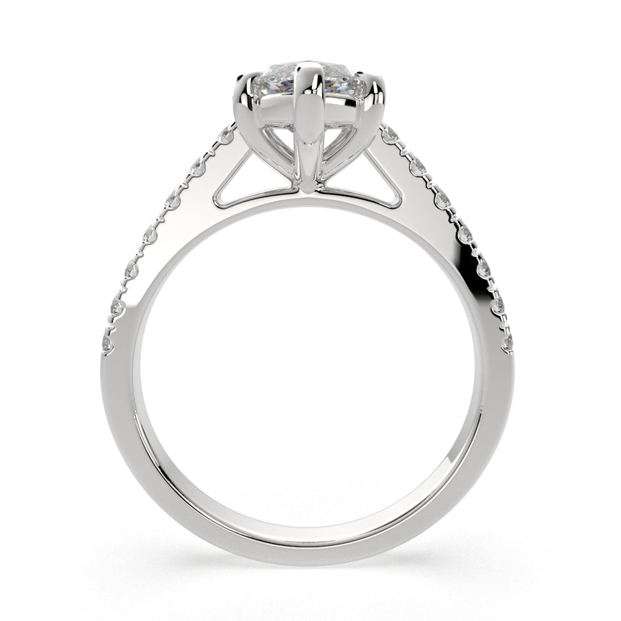 Karina 2.3 Carat Marquise Cut Pave 6 Prong Engagement Ring