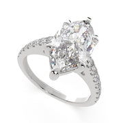 3.3 Carat VS1 D Lab Grown Diamond Pave Marquise Ring