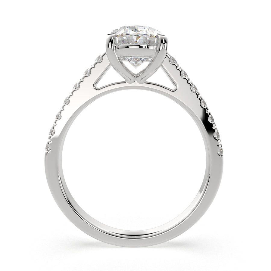 Karina 1.3 Carat Oval Cut Pave 6 Prong Engagement Ring