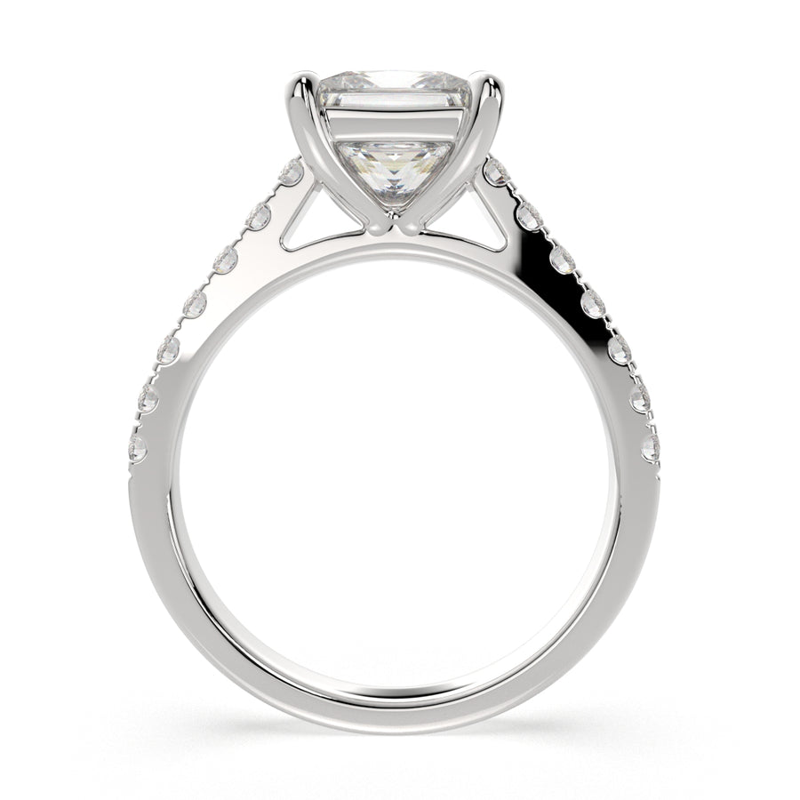 Karina 1.3 Carat Princess Cut Pave 6 Prong Engagement Ring