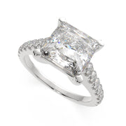 3.3 Carat VS1 D Lab Grown Diamond Pave Princess Ring