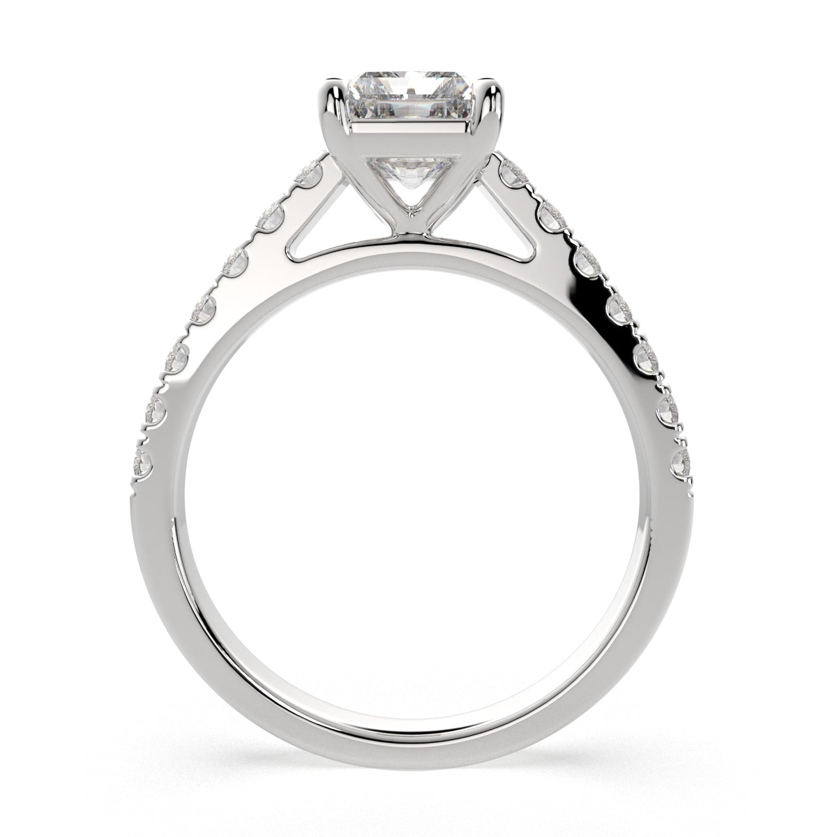 1.3 Carat VS1 D Lab Grown Diamond Pave Radiant Ring