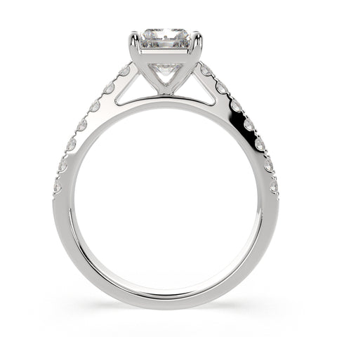 1.3 Carat VS1 D Lab Grown Diamond Pave Radiant Ring