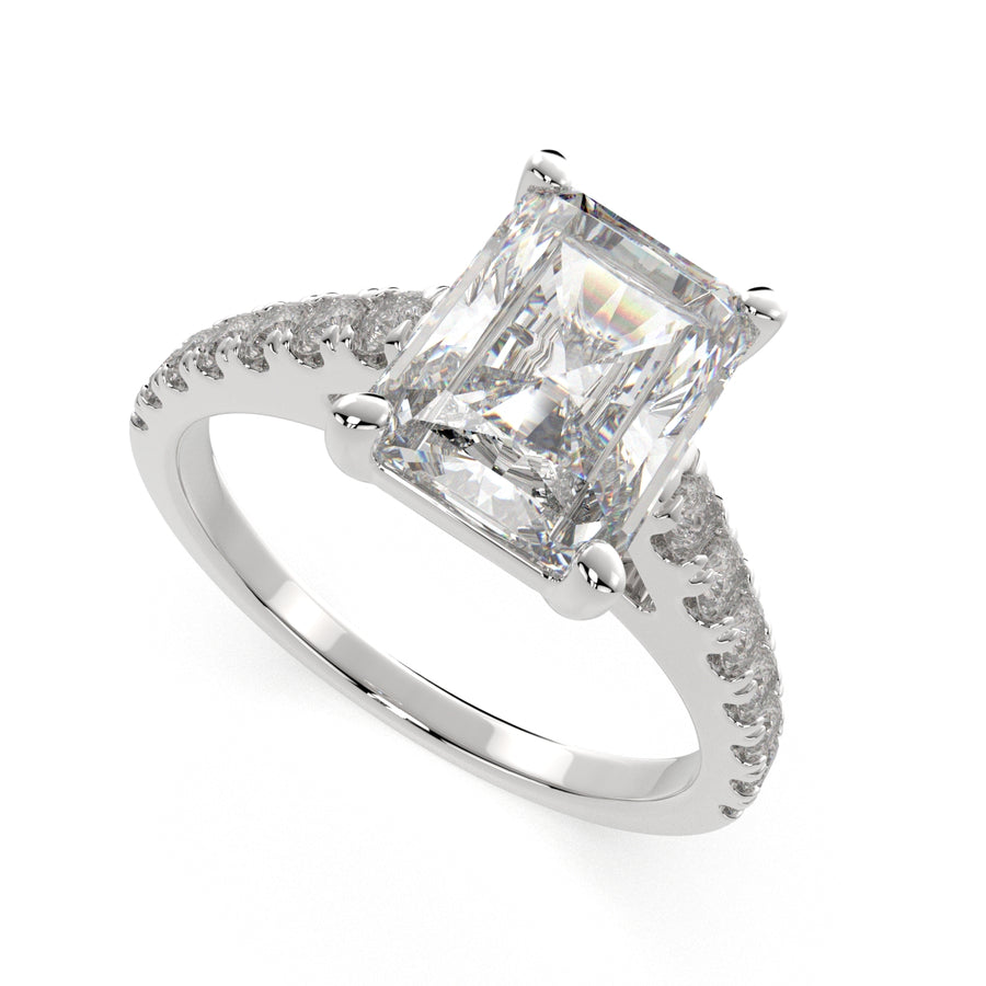 Karina 2.3 Carat Radiant Cut Pave 6 Prong Engagement Ring