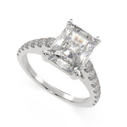 2.3 Carat VS1 D Lab Grown Diamond Pave Radiant Ring
