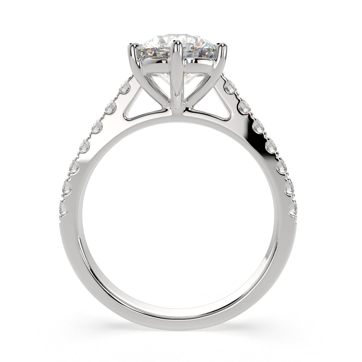 1.3 Carat VS1 D Lab Grown Diamond Pave Round Ring