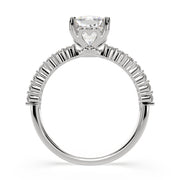 3.35 Carat VS1 D Lab Grown Diamond Side Stone Cushion Ring