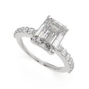 3.35 Carat VS1 D Lab Grown Diamond Side Stone Emerald Ring