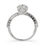 4.35 Carat VS1 D Lab Grown Diamond Side Stone Heart Ring