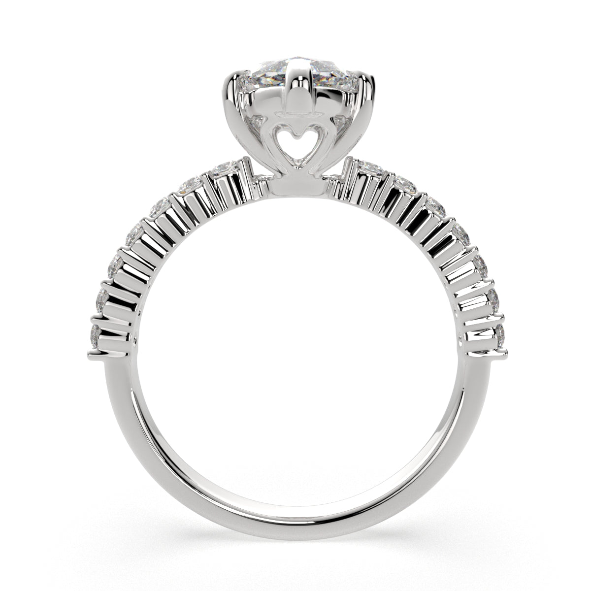 3.35 Carat VS1 D Lab Grown Diamond Side Stone Marquise Ring